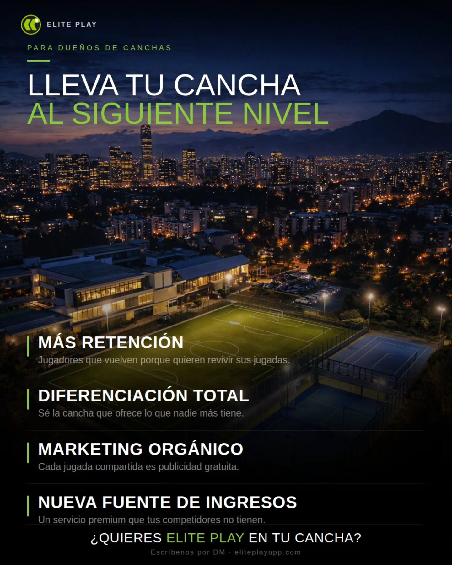Para dueños de canchas: Lleva tu cancha al siguiente nivel